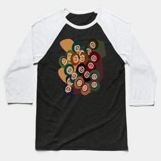 Concentric Circles (Earth Colors) Baseball T-Shirt